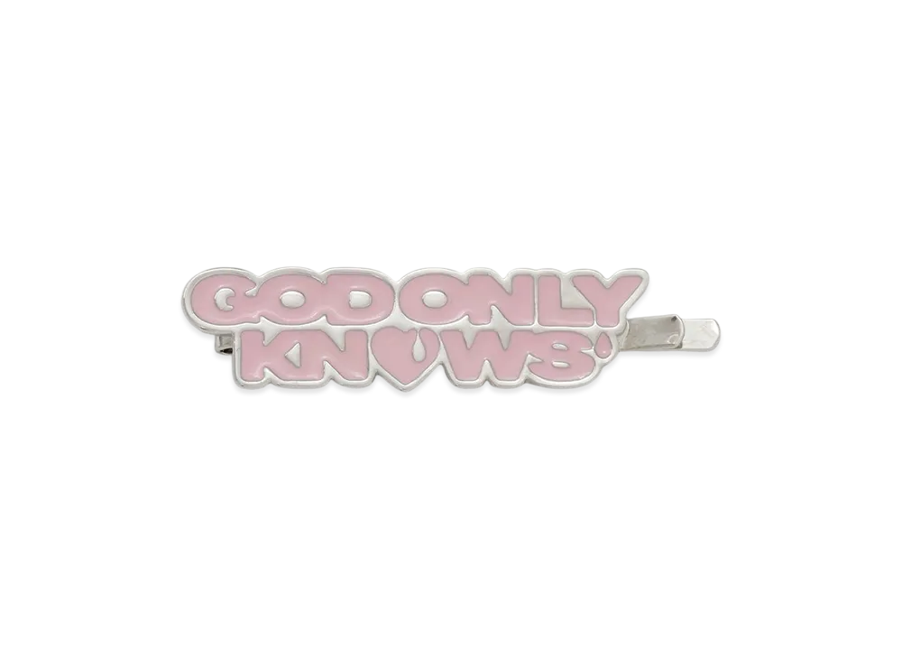 GOD ONLY KNOWS Logo Hair Clip "Pink"