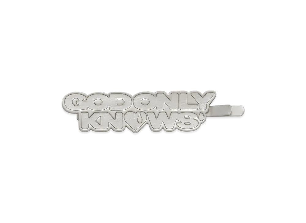 GOD ONLY KNOWS Logo Hair Clip "Matte Silver"