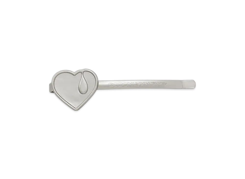 GOD ONLY KNOWS Heart Hair Clip "Matte Silver"