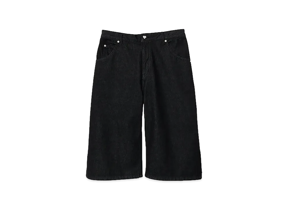 GOD ONLY KNOWS Cropped Wide Denim Shorts "Black"