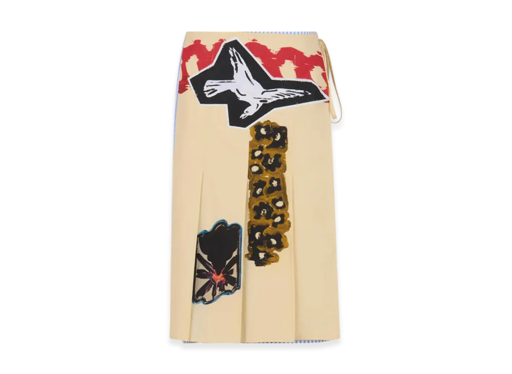 MARNI x Olaolu Slawn x Soldier Boyfriend Light Striped Poplin Wrap Skirt "Iris Blue"