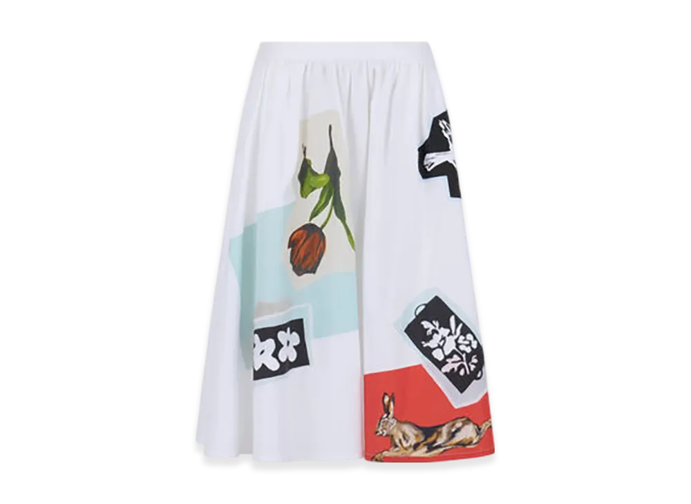 MARNI x Olaolu Slawn x Soldier Boyfriend Poplin A-Line Skirt "Ivory"