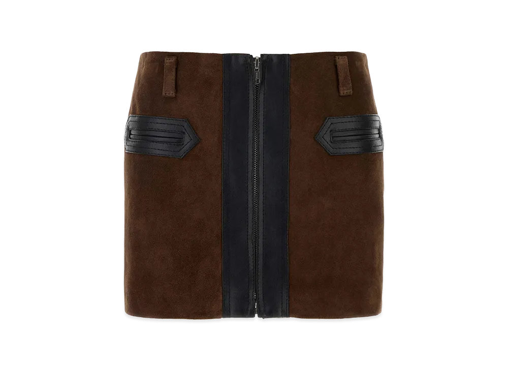 MARNI Women's Suede Mini Skirt "Brown"