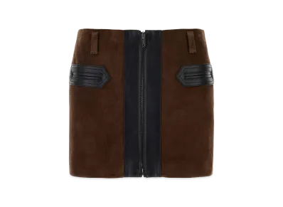 MARNI Women's Suede Mini Skirt "Brown"