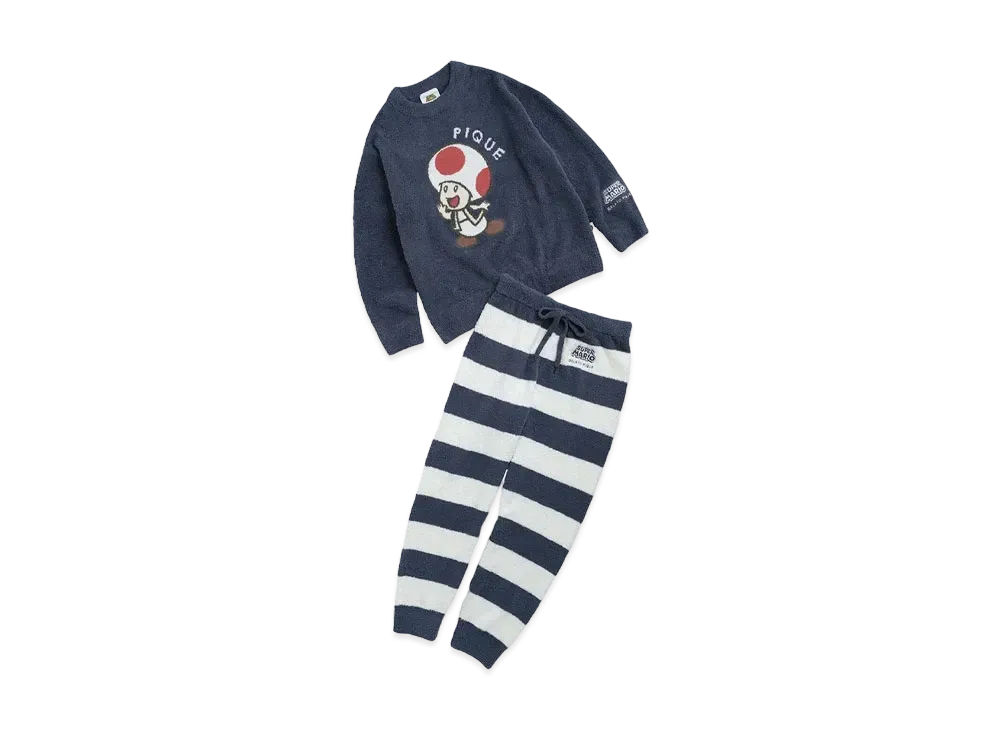GELATO PIQUE x SUPER MARIO Ladies Babymoco JQD Pullover & Long Pants "Navy"