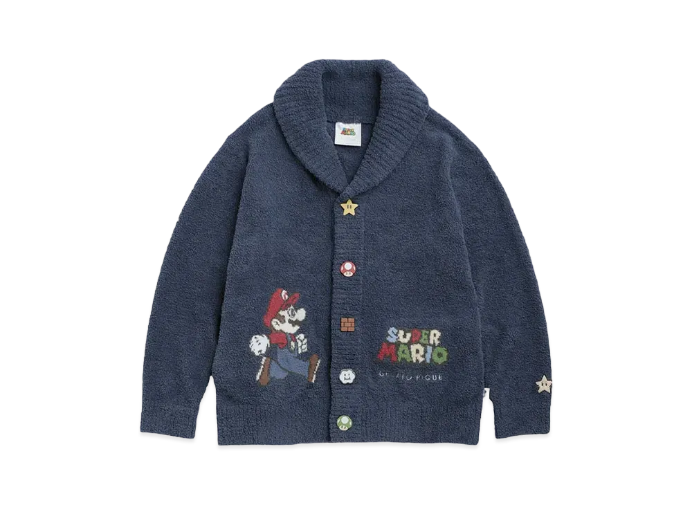 GELATO PIQUE x SUPER MARIO Unisex Babymoco JQD Shawl Cardigan "Navy"