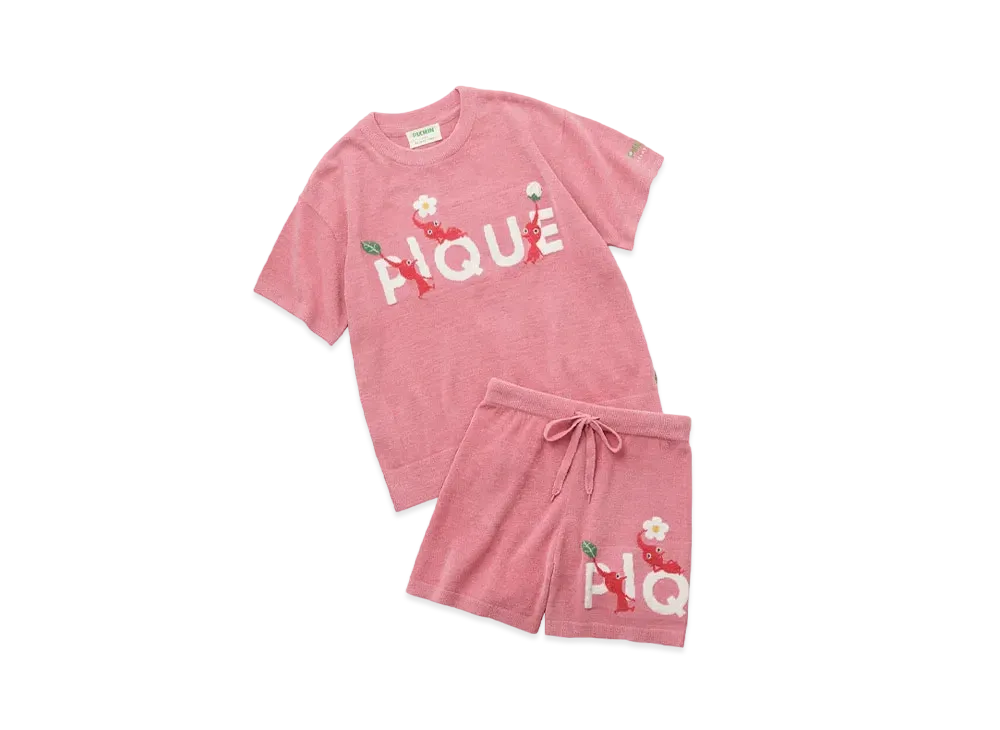 GELATO PIQUE x PIKMIN Jacquard Pullover & Shorts Set "Red"