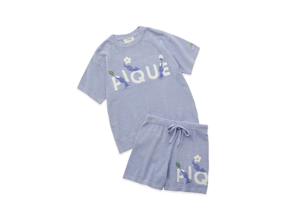 GELATO PIQUE x PIKMIN Jacquard Pullover & Shorts Set "Blue"