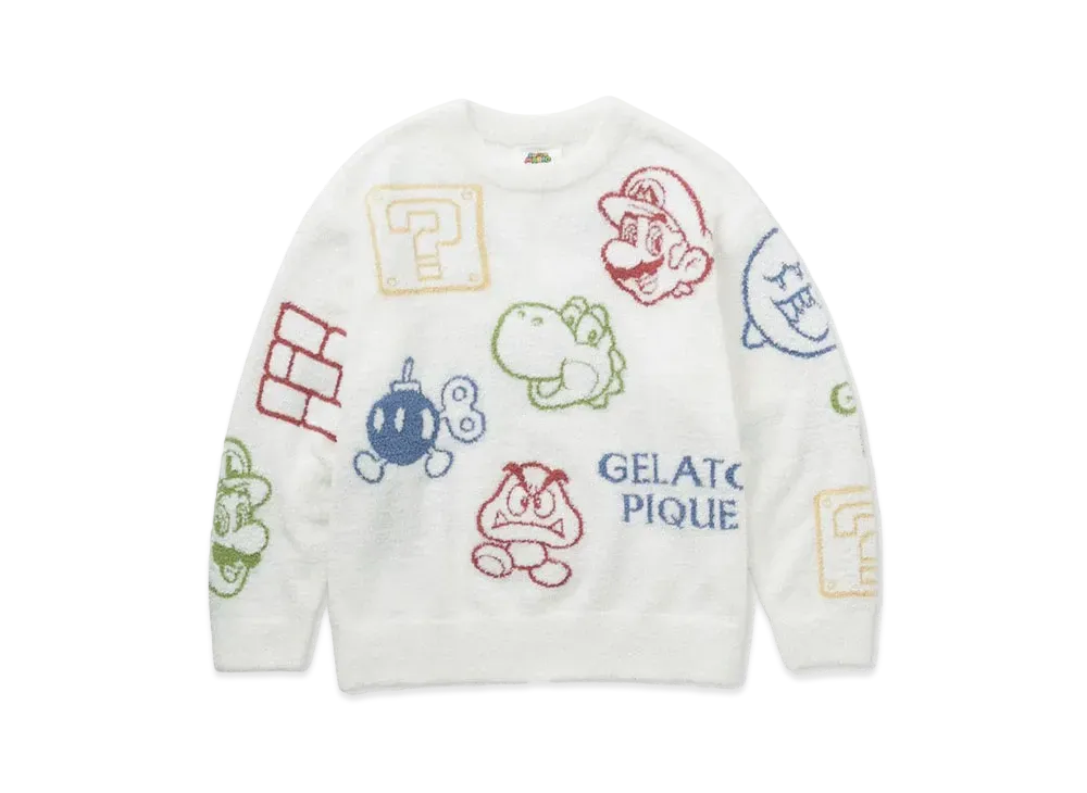 GELATO PIQUE x SUPER MARIO Ladies Long T-Shirt & Long Pants Set "Off White"