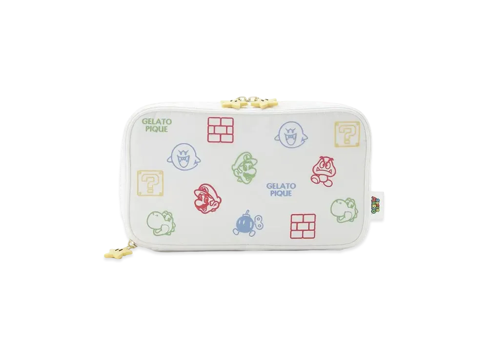 GELATO PIQUE x SUPER MARIO Assorted Pattern Gadget Pouch "Off White"