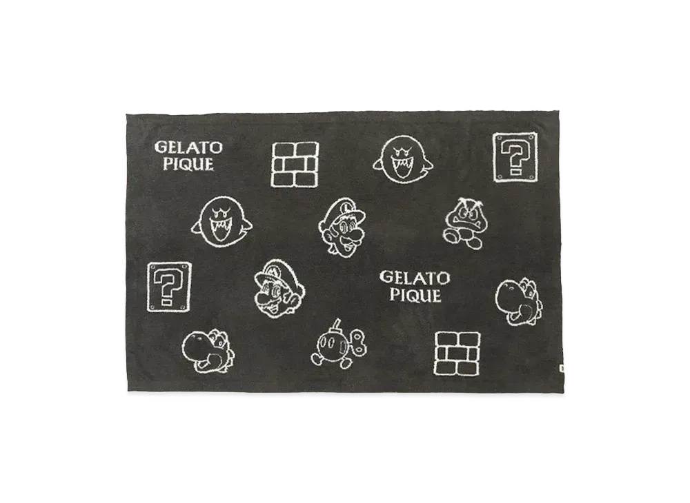 GELATO PIQUE x SUPER MARIO Baby Moco Jacquard Blanket "Dark Gray"