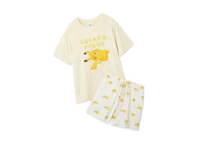 GELATO PIQUE x Pokemon Sleep Cool To The Touch Print T-Shirt & Short Pants Set "Yellow"