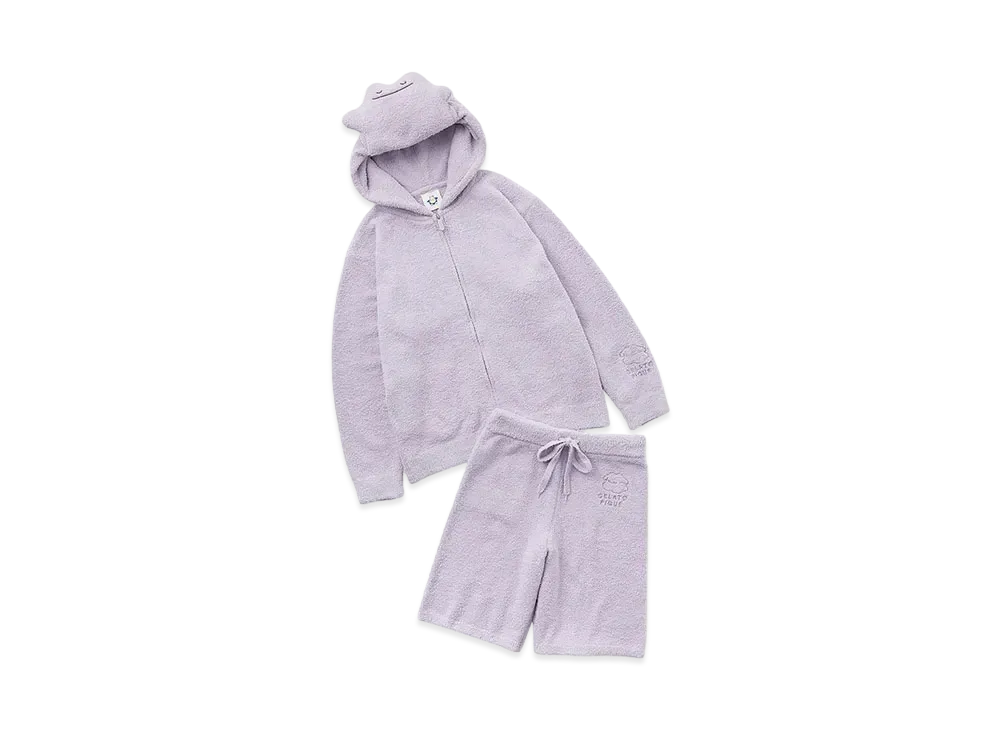 GELATO PIQUE x Pokemon Sleep Men's Babymoko Metamon Parker & Half Pants Set "Purple"