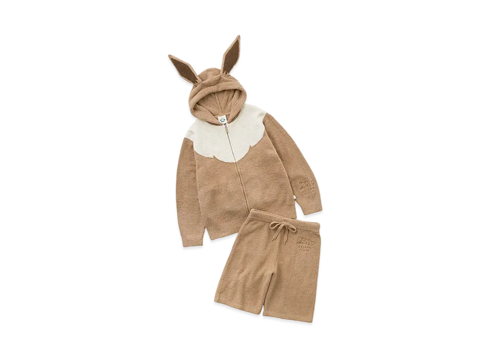 GELATO PIQUE x Pokemon Sleep Men's Babymoko Eievui Parker & Half Pants Set "Camel"