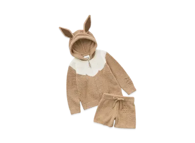 GELATO PIQUE x Pokemon Sleep Kids Babymoko Eievui Parker & Short Pants Set "Camel"