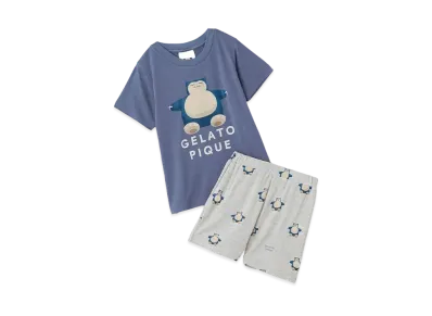 GELATO PIQUE x Pokemon Sleep Kids Cool To The Touch Print T-Shirt & Short Pants Set "Navy"