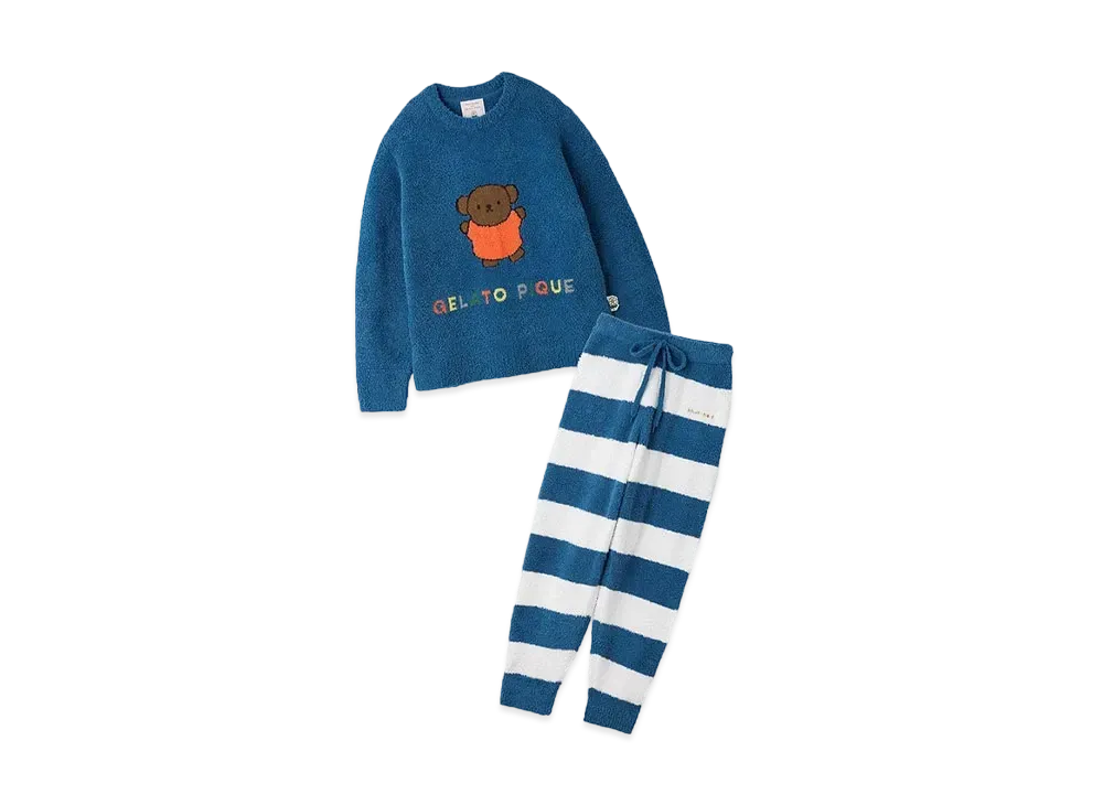 GELATO PIQUE x Dick Bruna Baby Moko Jacquard Pullover & Long Pants Set "Blue"