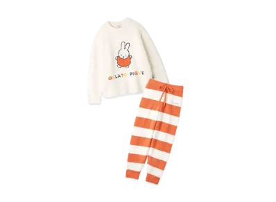 GELATO PIQUE x Dick Bruna Baby Moko Jacquard Pullover & Long Pants Set "Cream"