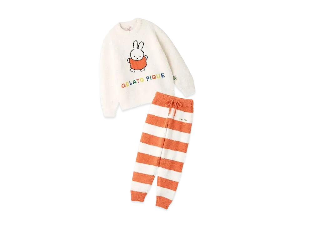 GELATO PIQUE x Dick Bruna Junior Baby Moko Jacquard Pullover & Long Pants Set "Cream"