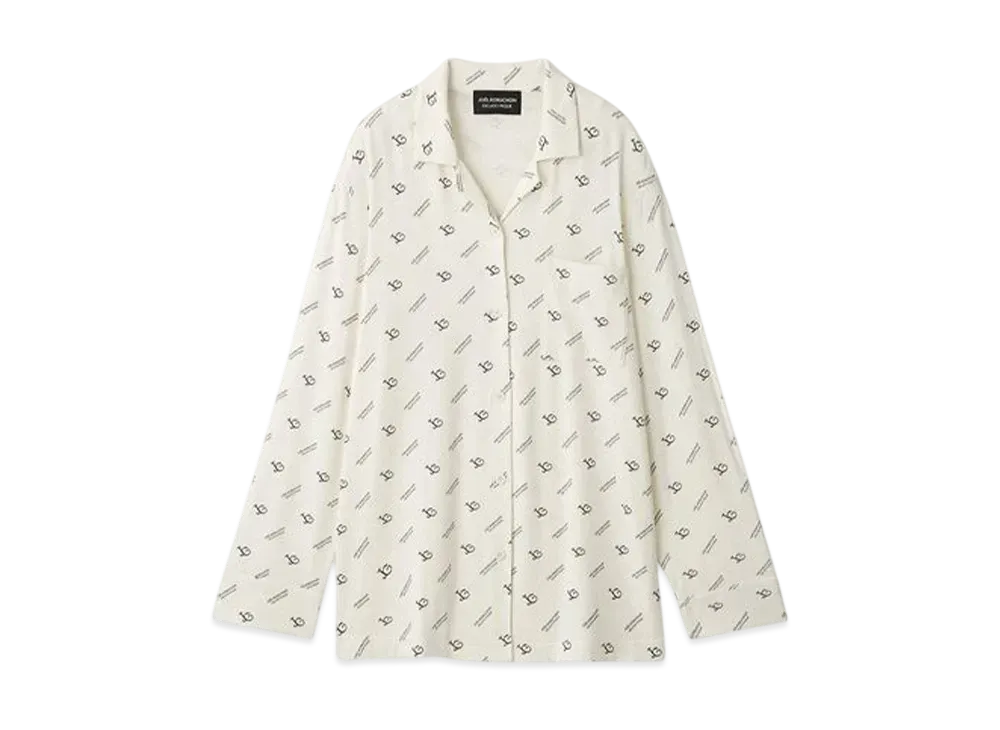 GELATO PIQUE x JOEL ROBUCHON All-Over Pattern Shirt "Ivory"