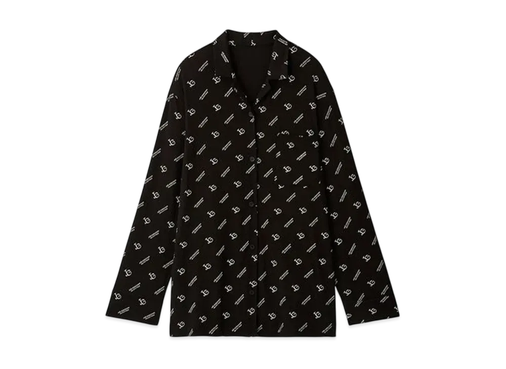 GELATO PIQUE x JOEL ROBUCHON All-Over Pattern Shirt "Black"