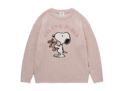 GELATO PIQUE x PEANUTS Snoopy x Bear Jacquard Pullover "Pink"