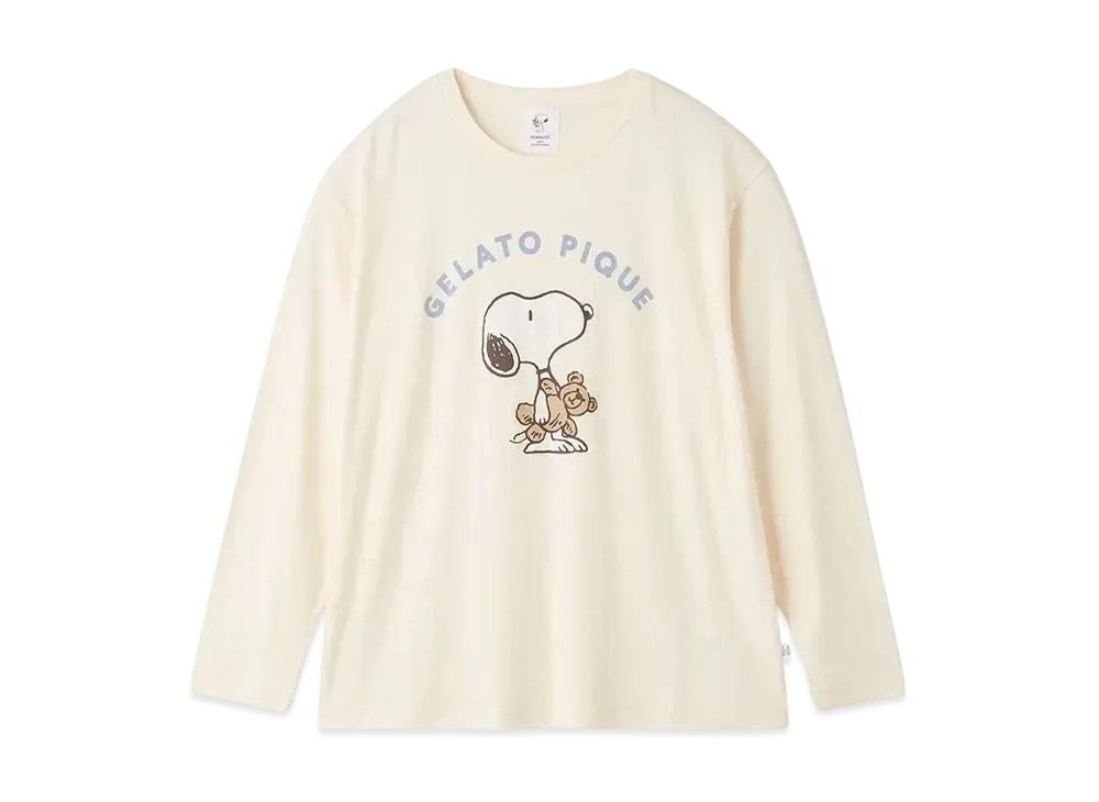 GELATO PIQUE x PEANUTS Snoopy x Bear One Point Long T-Shirt "Off White"