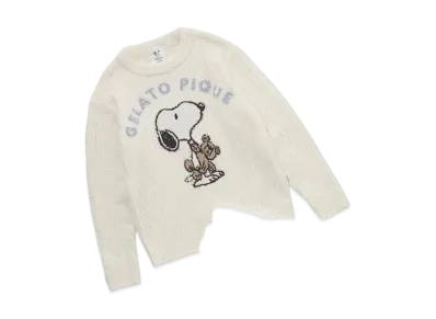 GELATO PIQUE x PEANUTS Junior Snoopy x Bear Jacquard Pullover & Long Pants Set "Off White"