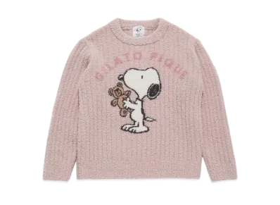 GELATO PIQUE x PEANUTS Junior Snoopy x Bear Jacquard Pullover & Long Pants Set "Pink"