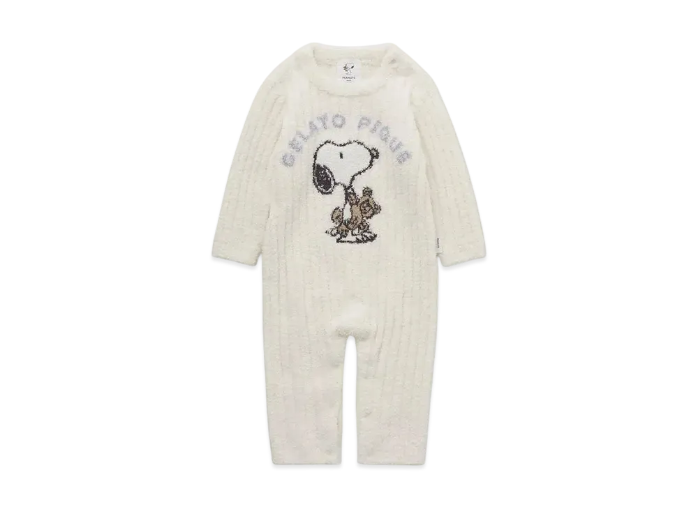 GELATO PIQUE x PEANUTS Baby Snoopy x Bear Jacquard Romper "Off White"