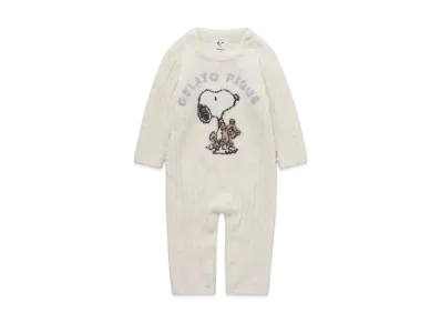GELATO PIQUE x PEANUTS Baby Snoopy x Bear Jacquard Romper "Off White"
