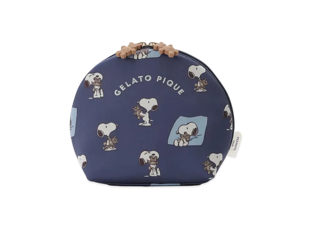 GELATO PIQUE x PEANUTS Snoopy x Bear All-Over Print Pouch "Navy"
