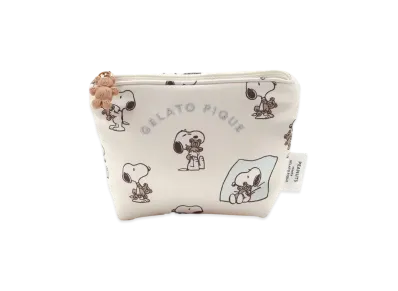 GELATO PIQUE x PEANUTS Snoopy x Bear All-Over Print Tissue Pouch "Off White"