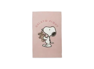 GELATO PIQUE x PEANUTS Snoopy x Bear Jacquard Blanket "Pink"