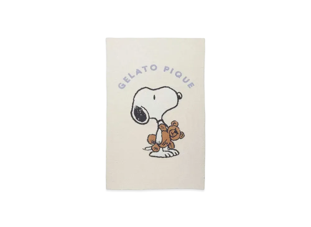 GELATO PIQUE x PEANUTS Snoopy x Bear Jacquard Blanket "Off White"