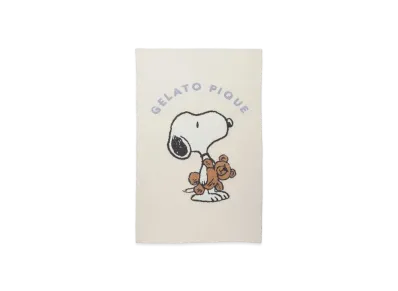 GELATO PIQUE x PEANUTS Snoopy x Bear Jacquard Blanket "Off White"