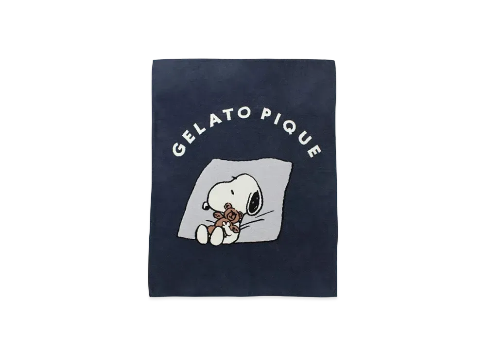 GELATO PIQUE x PEANUTS Snoopy x Bear Jacquard Multi Cover "Navy"