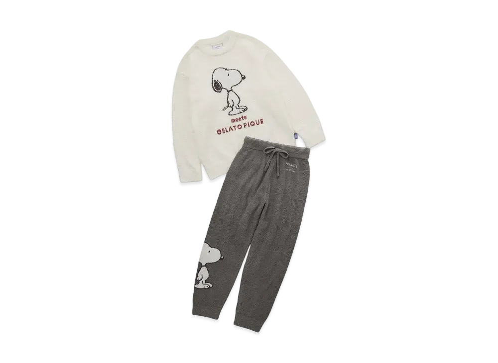GELATO PIQUE x PEANUTS Baby Moko Jacquard Pullover & Long Pants Set "Off White"