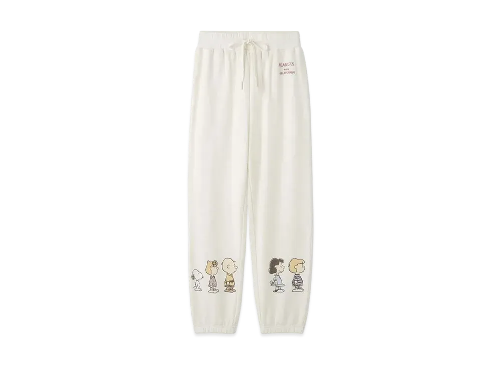 GELATO PIQUE x PEANUTS Fleece Long Pants "Off White"