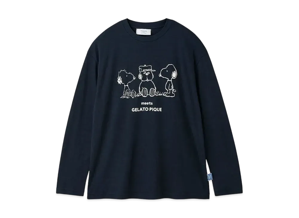 GELATO PIQUE x PEANUTS Homme Olaf One Point Long Sleeve T-Shirt "Navy"