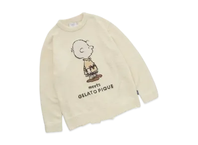 GELATO PIQUE x PEANUTS Homme Baby Moko Jacquard Pullover & Long Pants Set "Yellow"
