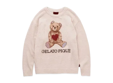 GELATO PIQUE Valentine Baby Moco Heart Bear Jacquard Pullover "Pink"