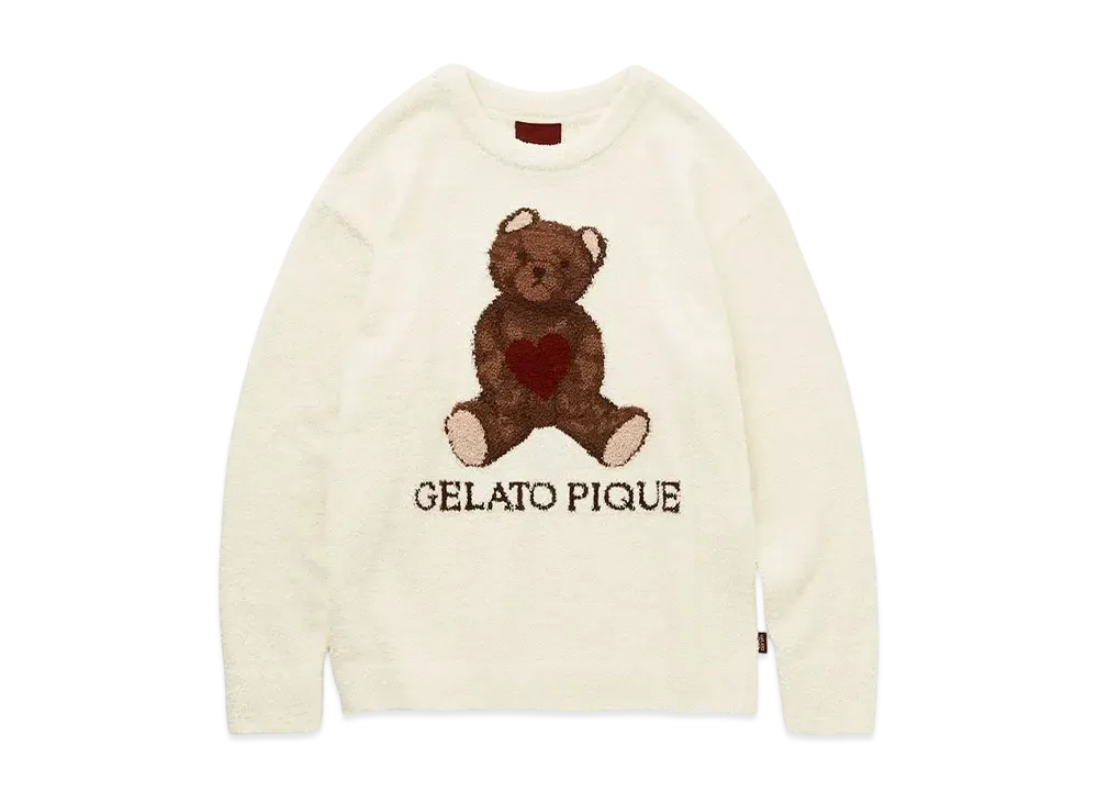 GELATO PIQUE Valentine Baby Moco Heart Bear Jacquard Pullover "Cream"