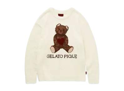 GELATO PIQUE Valentine Baby Moco Heart Bear Jacquard Pullover "Cream"