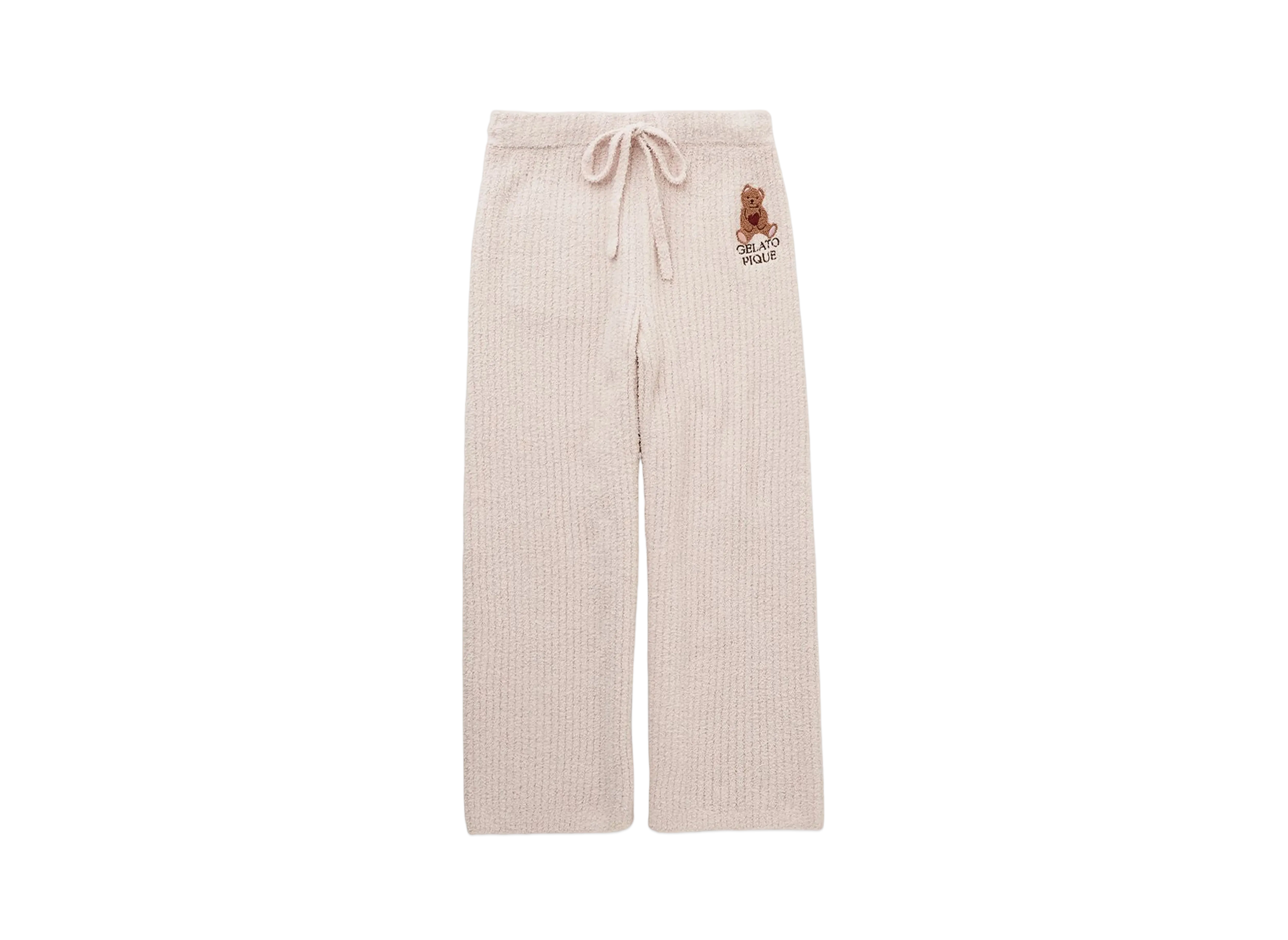 GELATO PIQUE Valentine Baby Mokobear Embroidered Rib Long Pants "Pink"