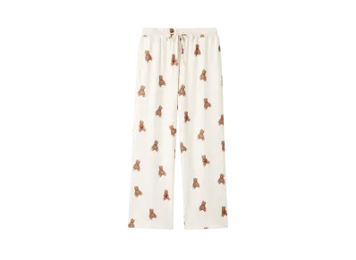 GELATO PIQUE Valentine Inlay Heart Bear Pattern Long Pants "Cream"