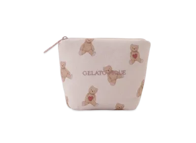 GELATO PIQUE Valentine Heart Bear Allover Pattern Tissue Pouch "Pink"