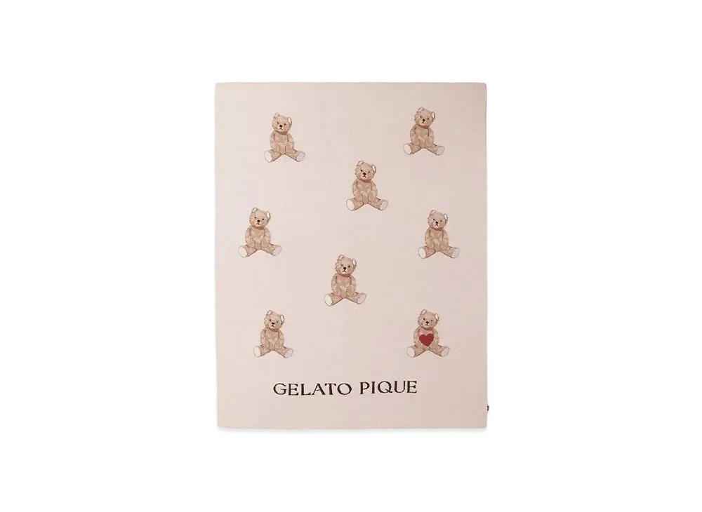 GELATO PIQUE Valentine Sleep Bear Jacquard Multi Cover "Pink"