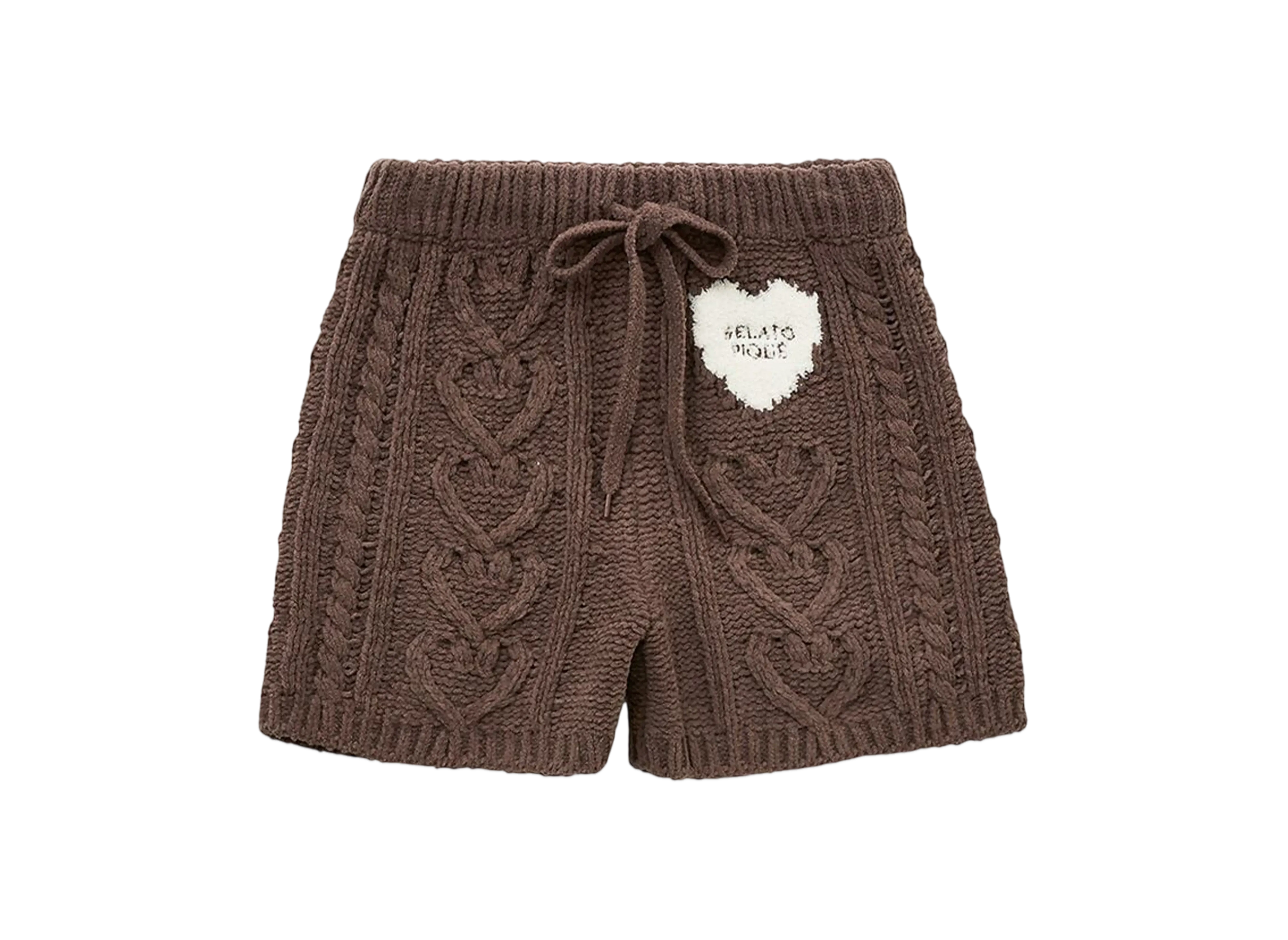 GELATO PIQUE Valentine Heart Aran Shorts "Brown"