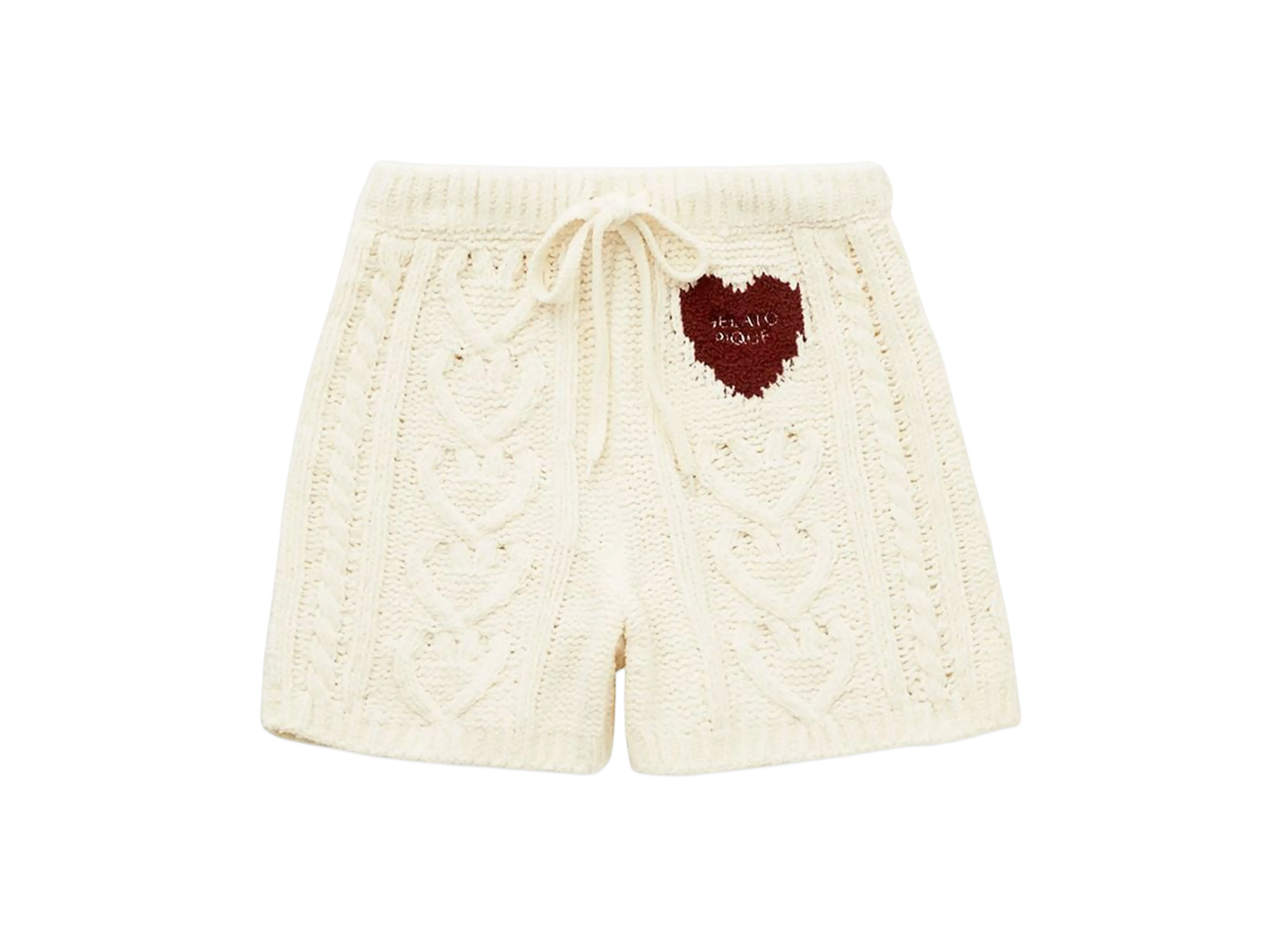 GELATO PIQUE Valentine Heart Aran Shorts "Cream"
